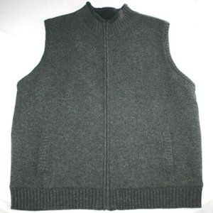 L.L. Bean Charcoal Gray Wool Vest with Fleece Lining